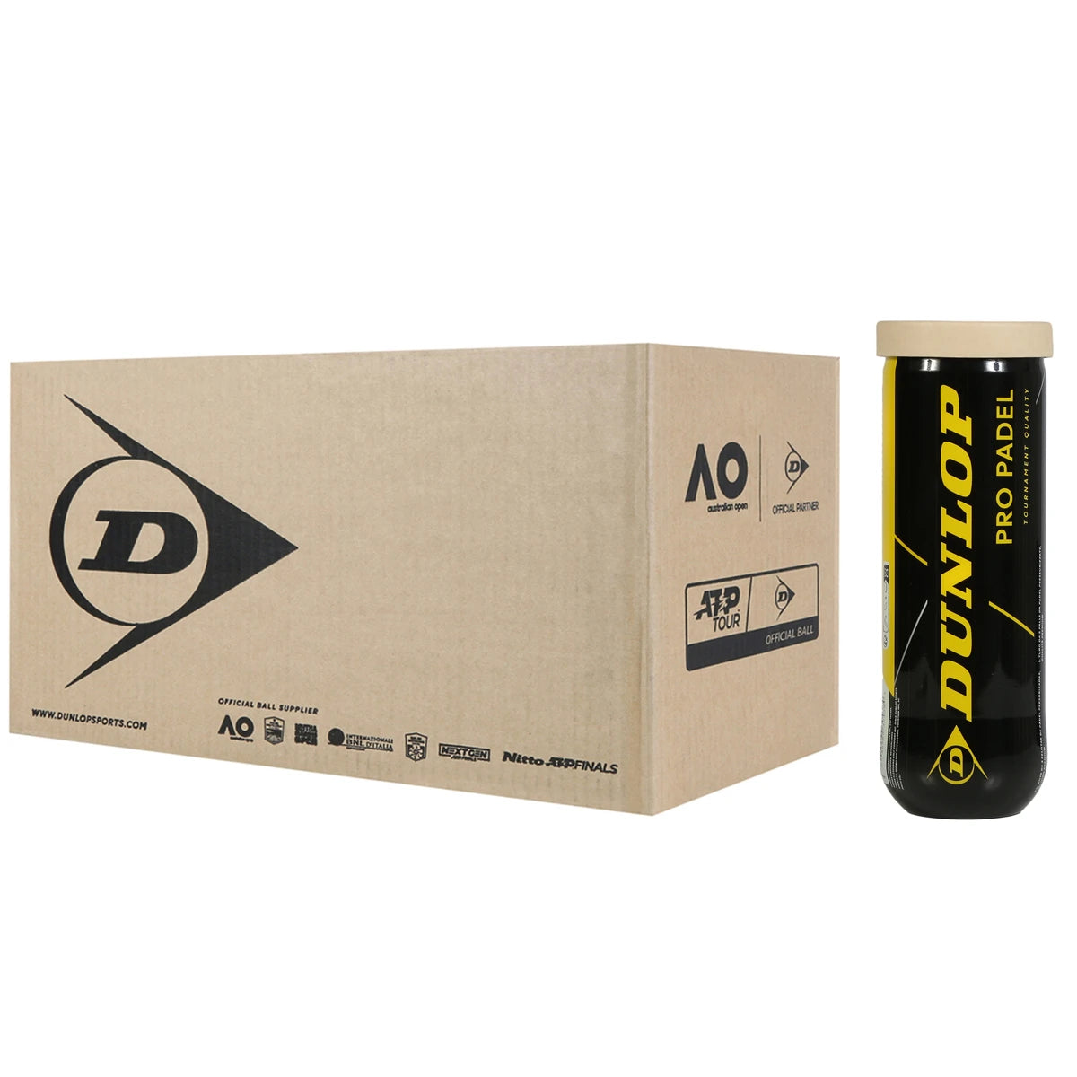 Doos van 24 Tubes van 3 Dunlop Pro Padelballen