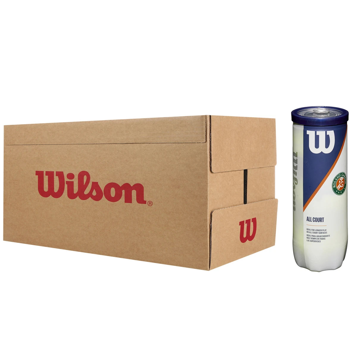 Doos van 24 Tubes met 3 Wilson Roland Garros All Court ballen