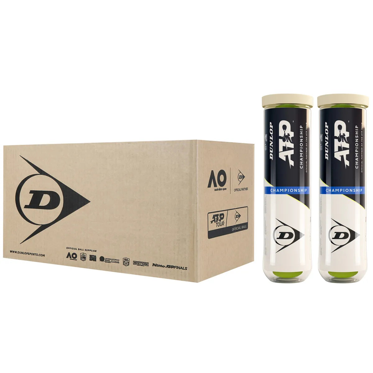Doos met 9 bipacks van 4 Dunlop Atp Championship ballen