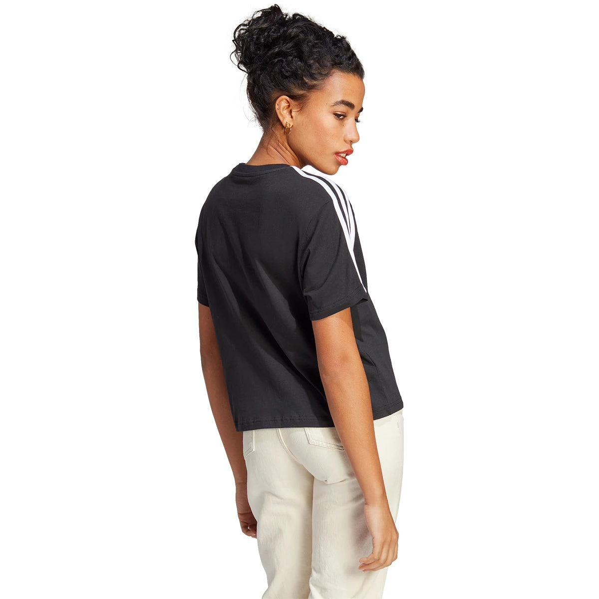 T-Shirt adidas Dames 3 Strepen Crop Top