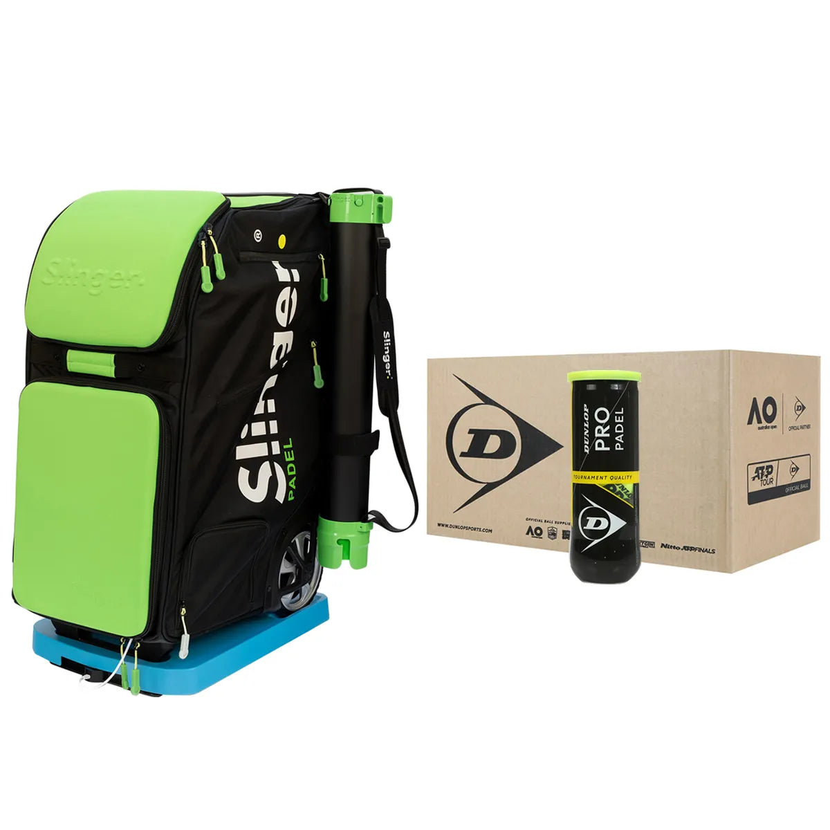 Pack Slinger Padel + Doos met 24 Spoelen Dunlop Pro Padel