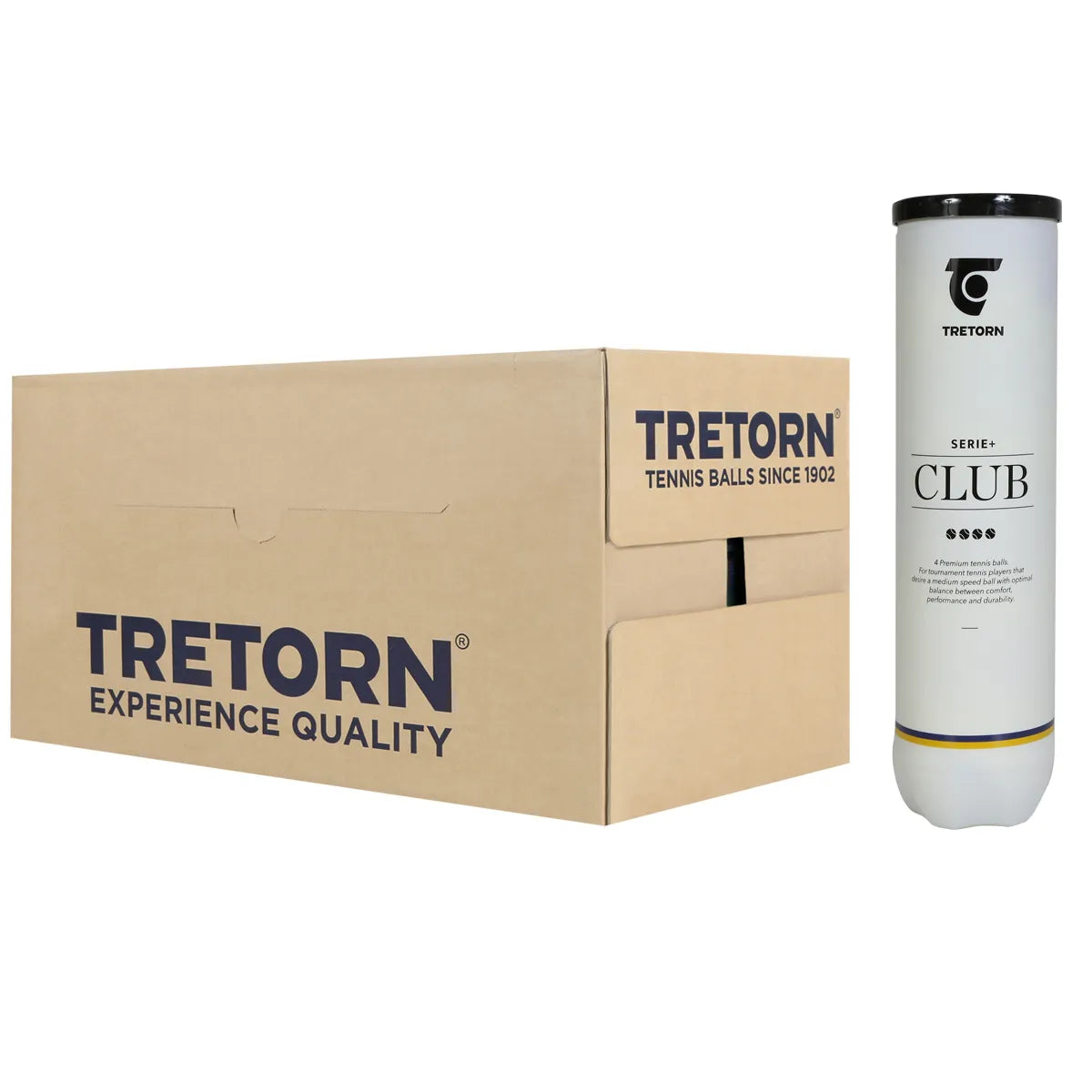 Doos van 18 Tubes met 4 Tretorn Serie+Club Ballen