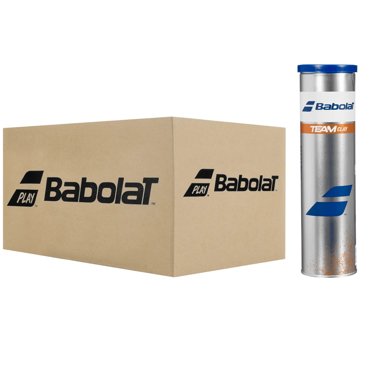 Doos van 18 Tubes met 4 Babolat Team Clay Ballen
