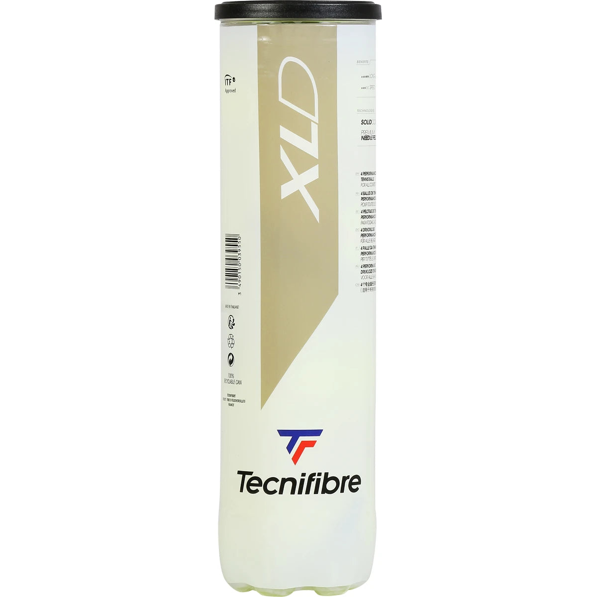 Tube van 4 Tecnifibre Xld Ballen (Zonder Druk)
