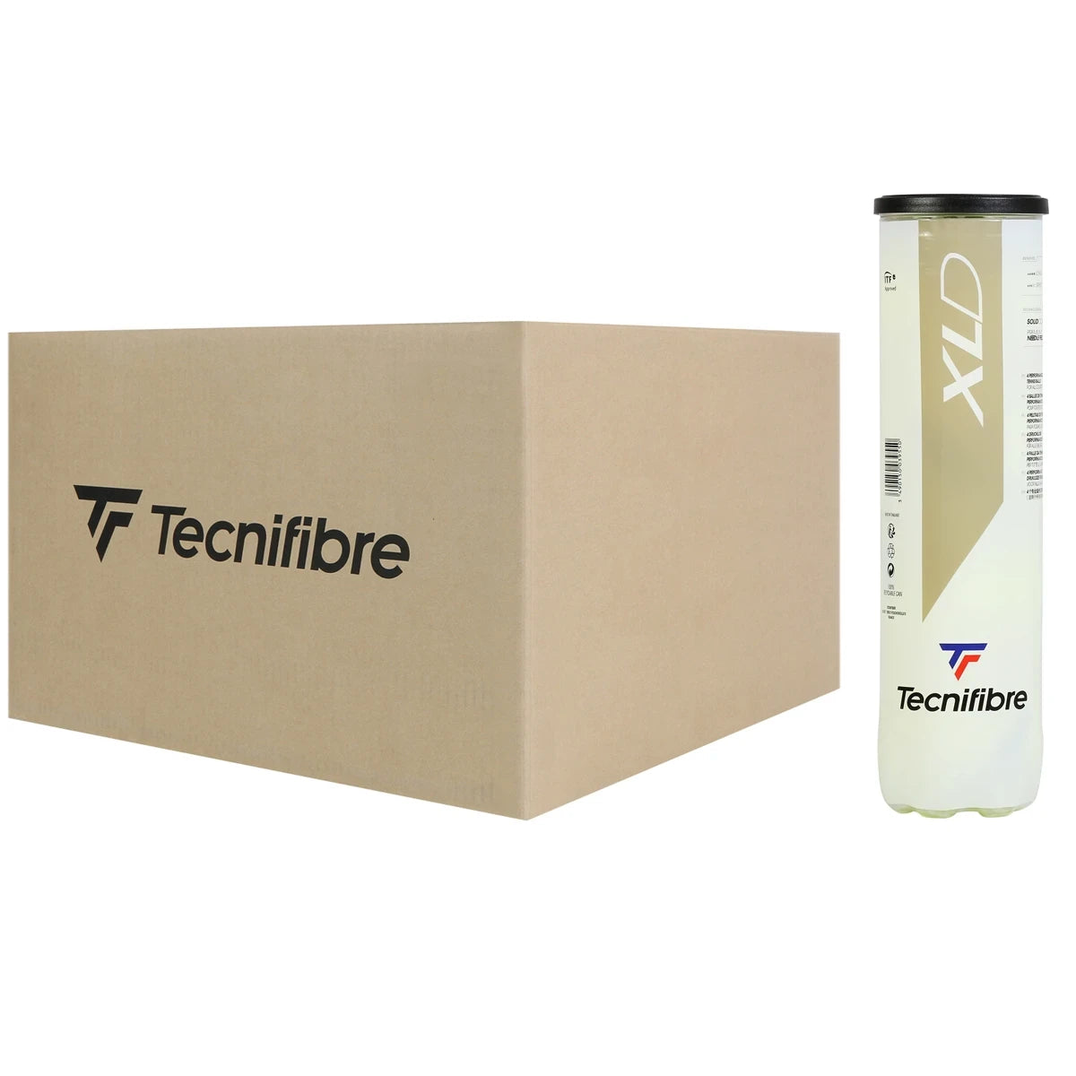 Doos van 36 Tubes met 4 Tecnifibre Xld Ballen (Zonder Druk)