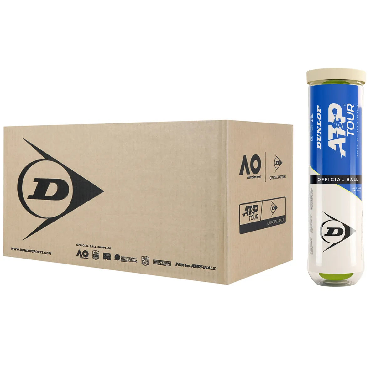 Doos met 18 Tubes van 4 Dunlop Atp Ballen