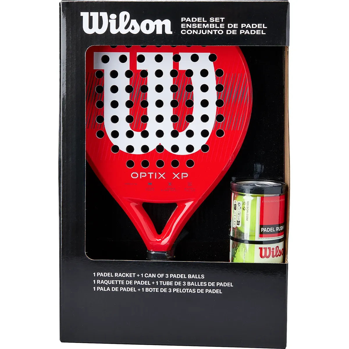 Wilson Padelracket Set + Bus Optix Xp Ballen