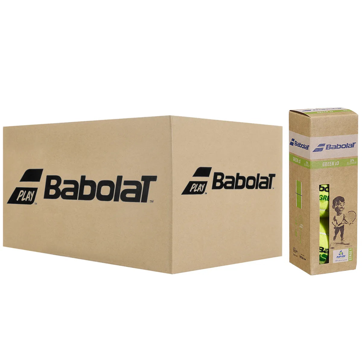 Dozen van 24 Tubes met 3 Babolat Green Ballen