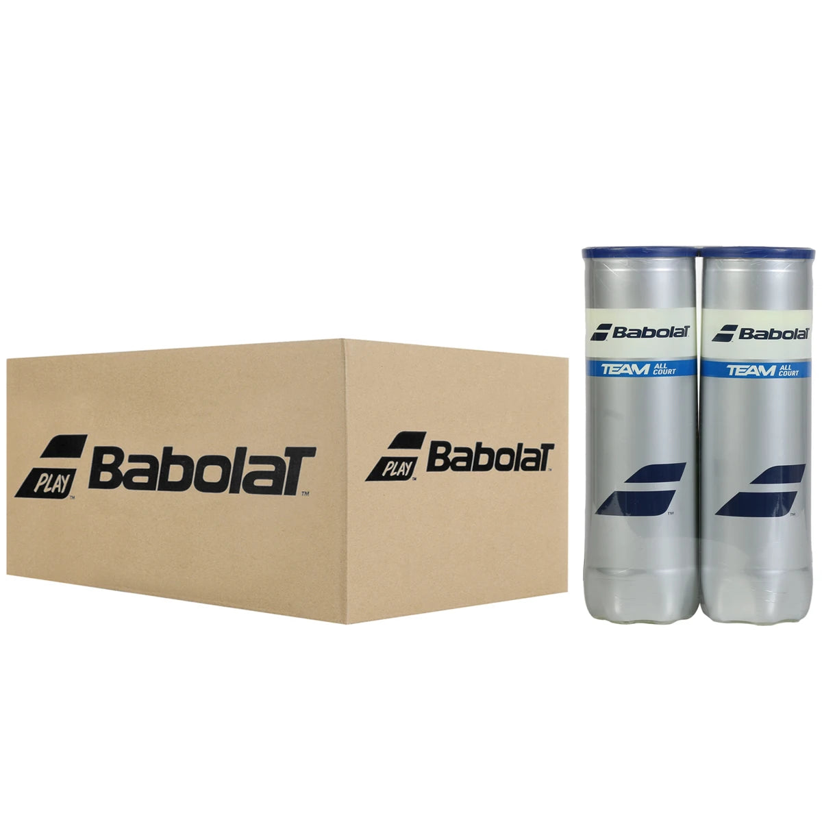 Doos met 9 bipacks van 4 Babolat Team All Court ballen