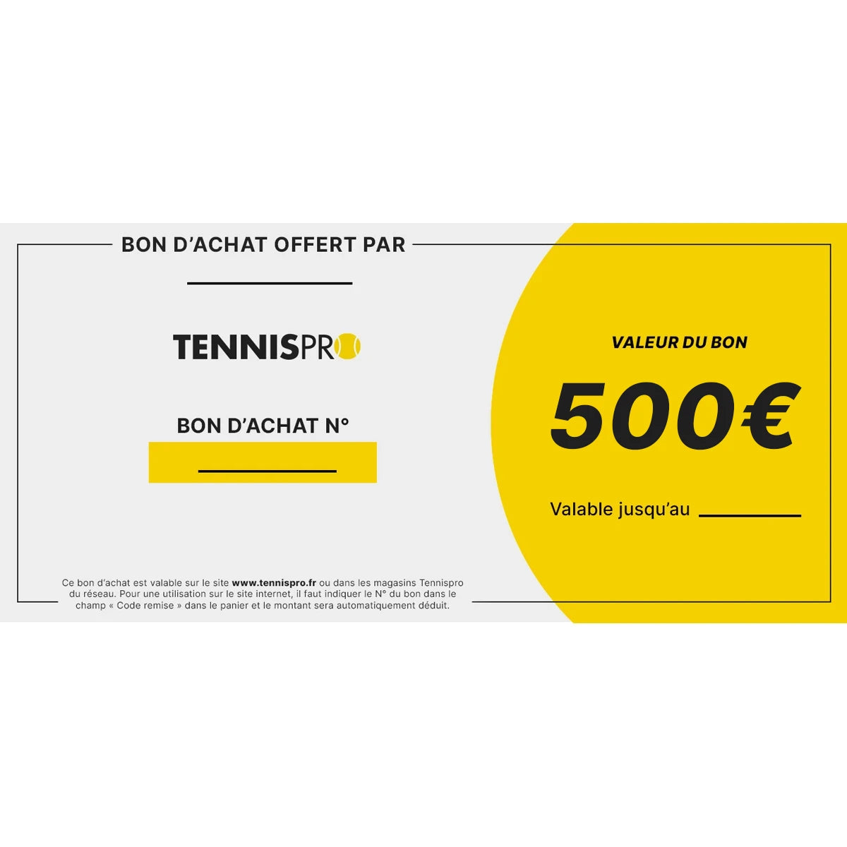 Tennispro Cadeaubon 500€