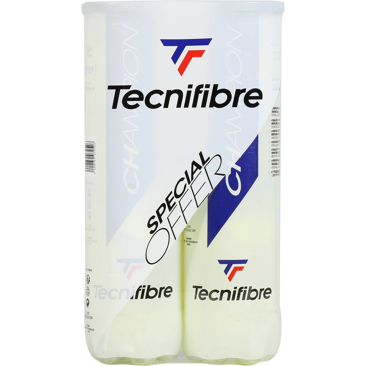 Bipack van 4 Tecnifibre Champion ballen