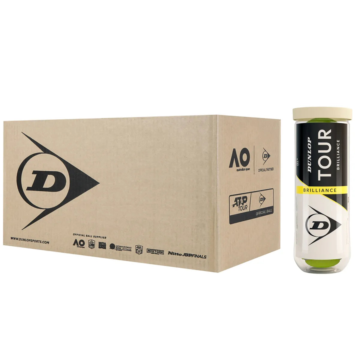 Doos van 24 Tubes met 3 Dunlop Tour Brilliance ballen