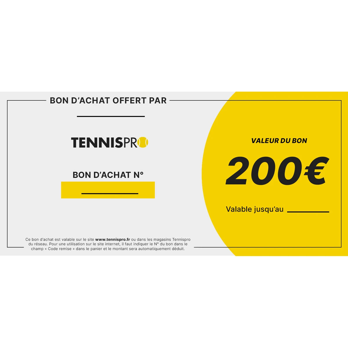 Tennispro Cadeaubon 200€