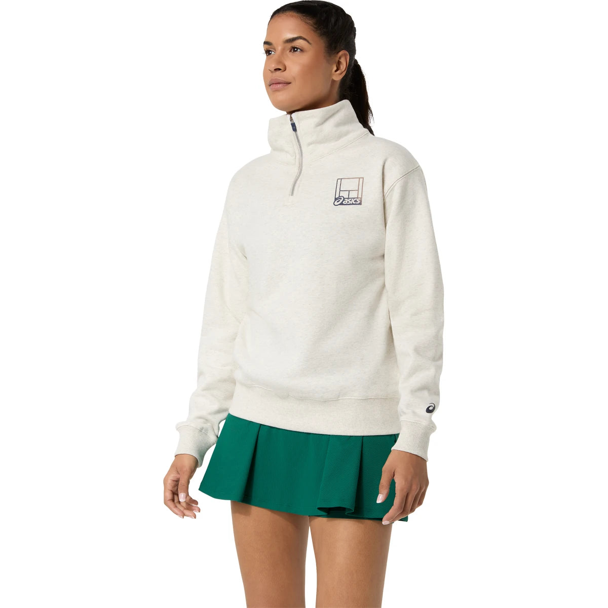 Sweater Asics Dames Kort Graphic 1/2 Ritssluiting