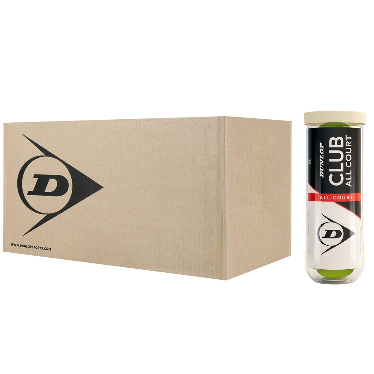 Doos van 24 Tubes met 3 Dunlop Club All Court ballen