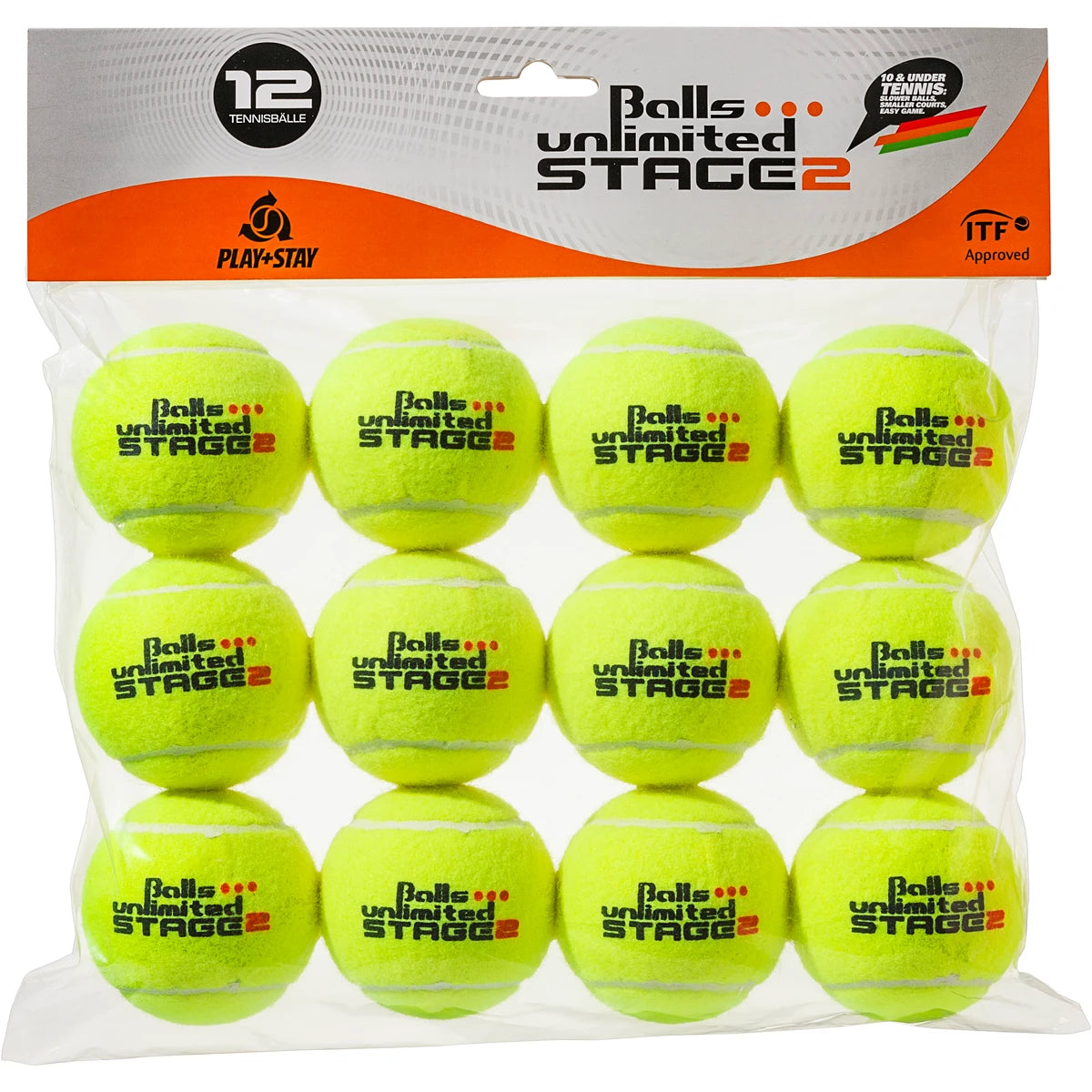 Zakje van 12 Ballen Stage 2 Tournament Unlimited Geel/Oranje Punt