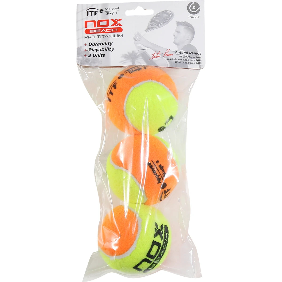Zakje van 3 Ballen Beachtennis Bolas Pro Titanium