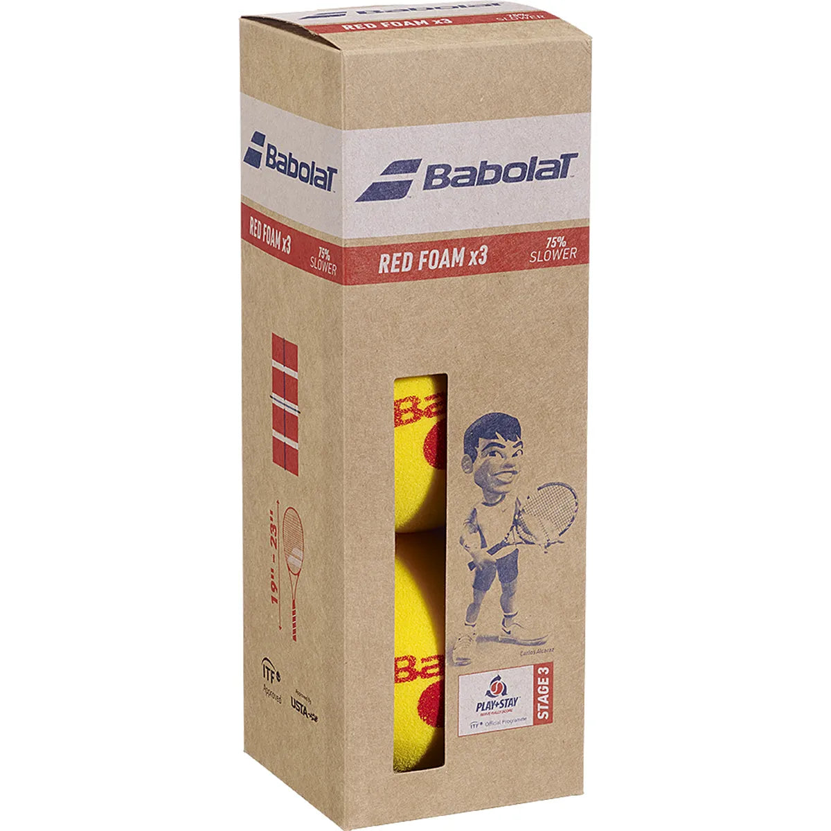 Zakje met 3 Babolat Red Foam ballen