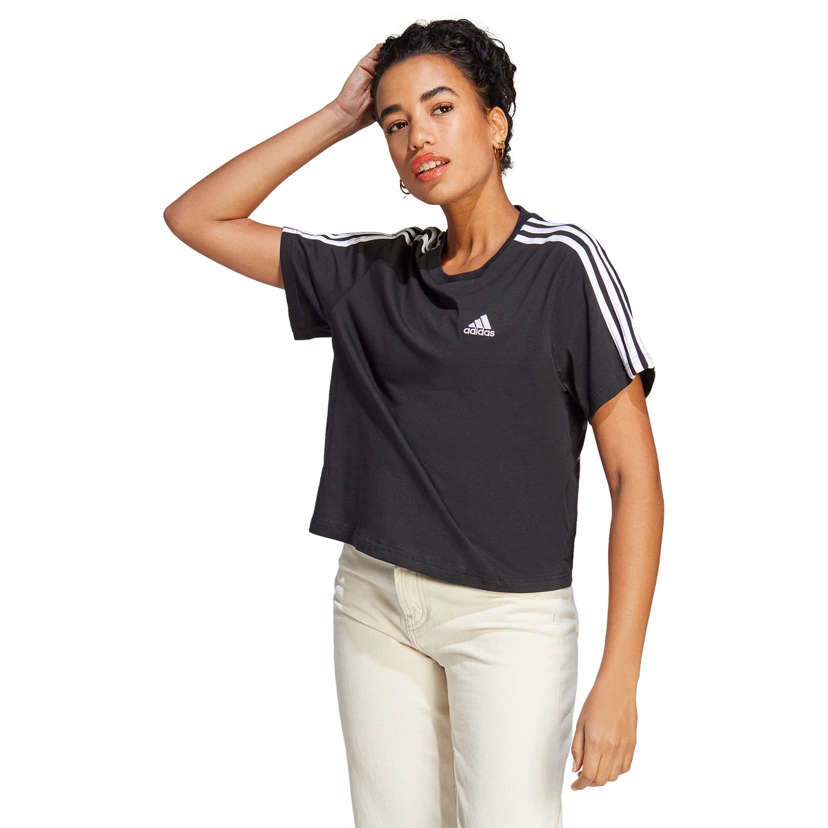 T-Shirt adidas Dames 3 Strepen Crop Top