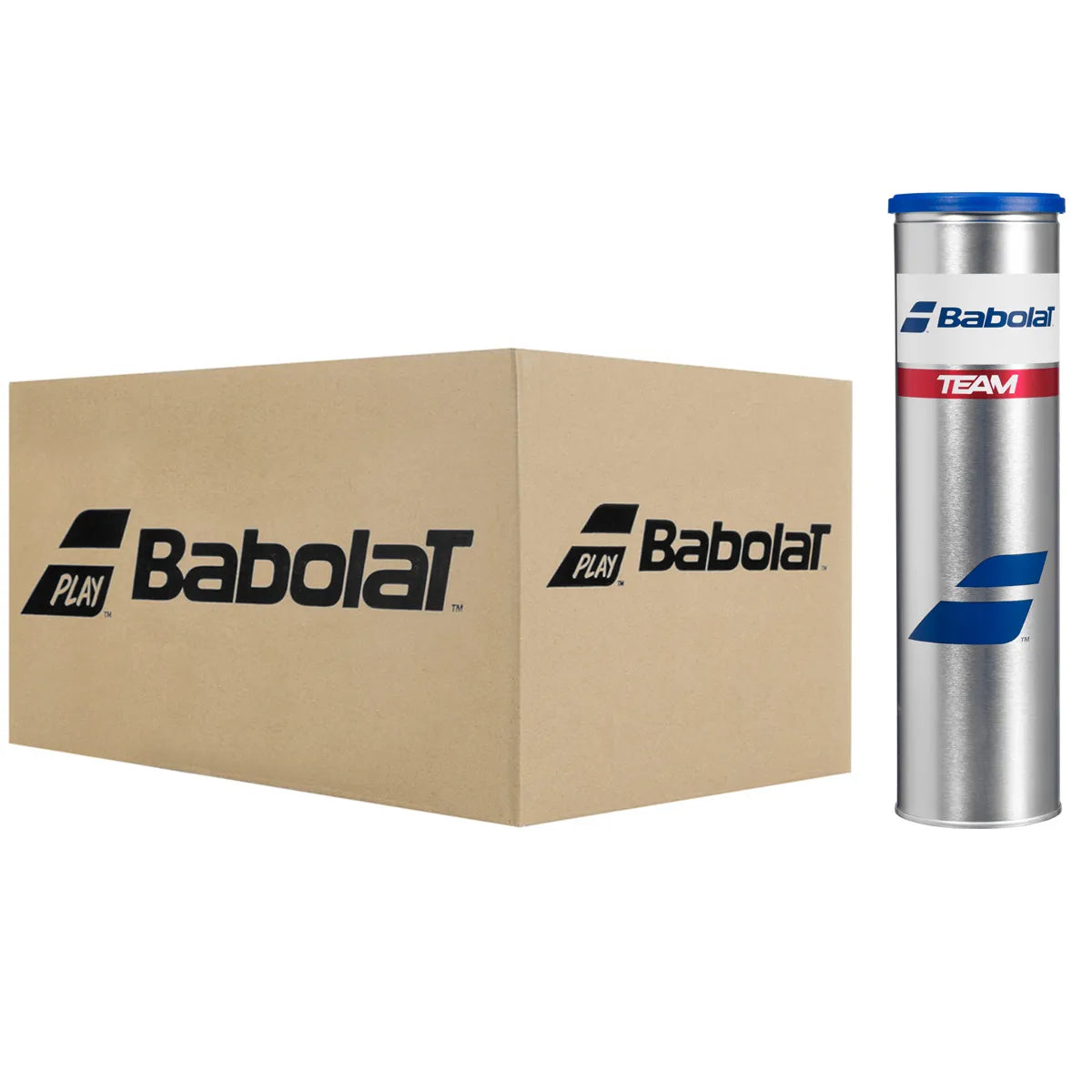 Doos van 18 Tubes met 4 Babolat Team Ballen