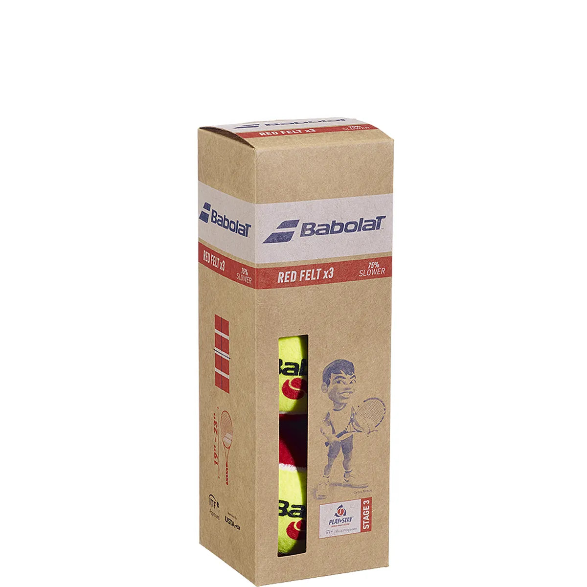 Tube van 3 Babolat Red Felt Ballen