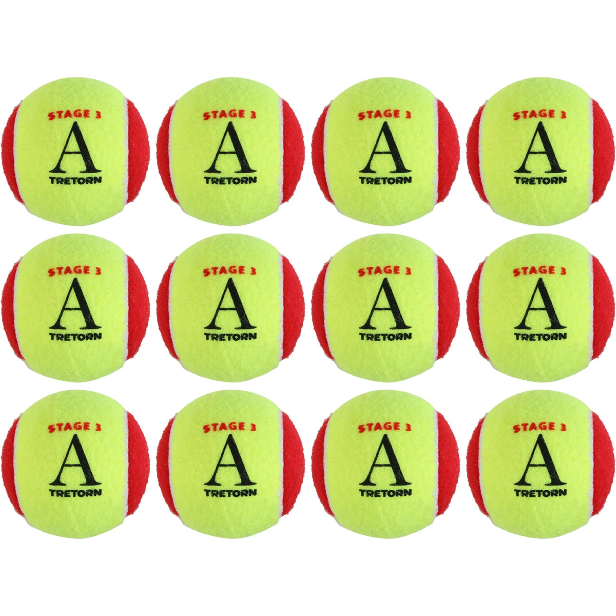 Tas met 12 Tretorn Academy Red Felt ballen