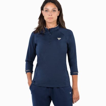Sweater Tecnifibre Dames Thermo Zip 3/4 Mouw Marine