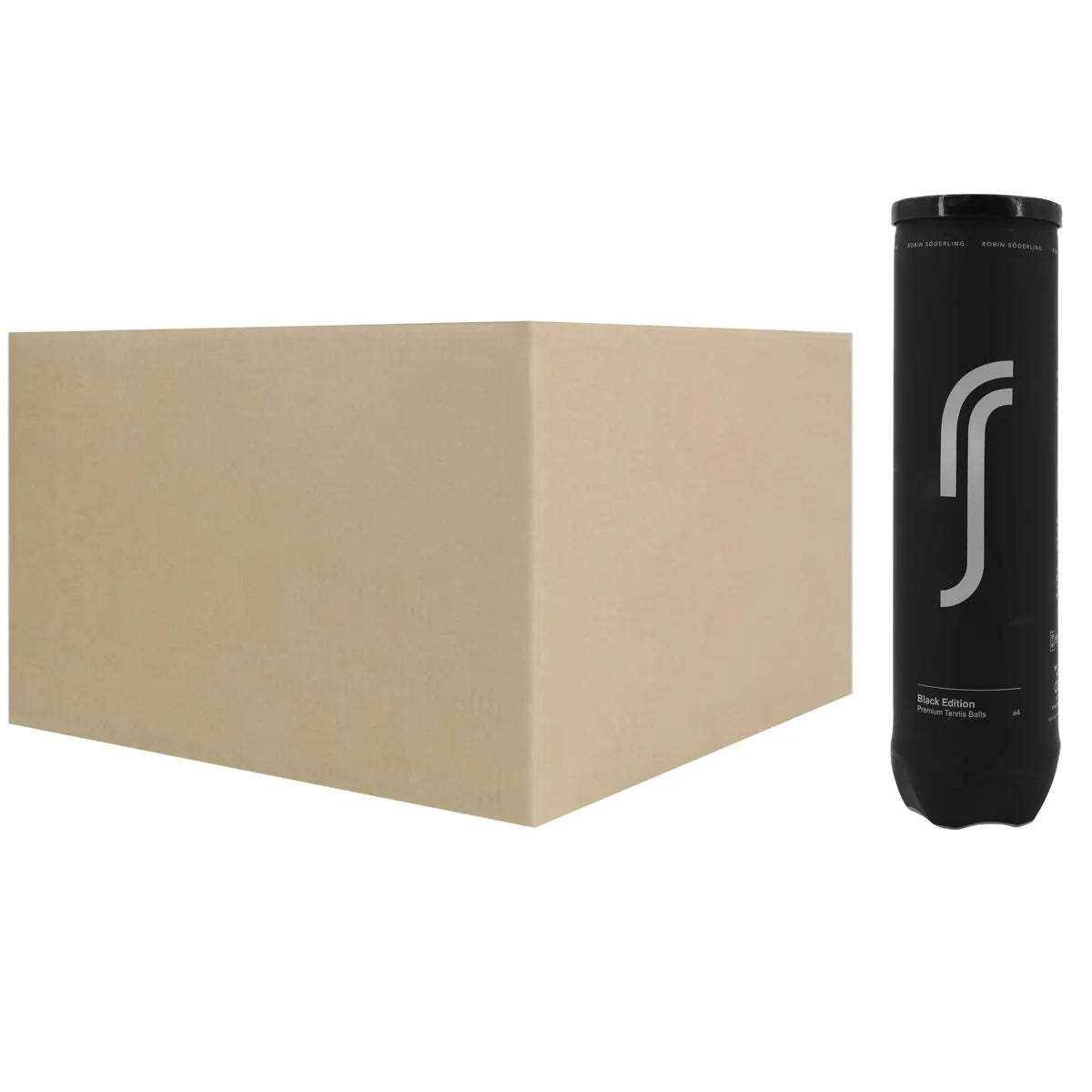 Doos met 18 Tubes van 4 Robin Soderling All Court Black Edition Ballen