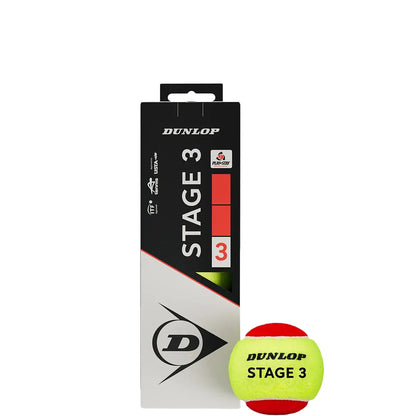Zakje met 3 Dunlop Mini Tennisballen Stage 3