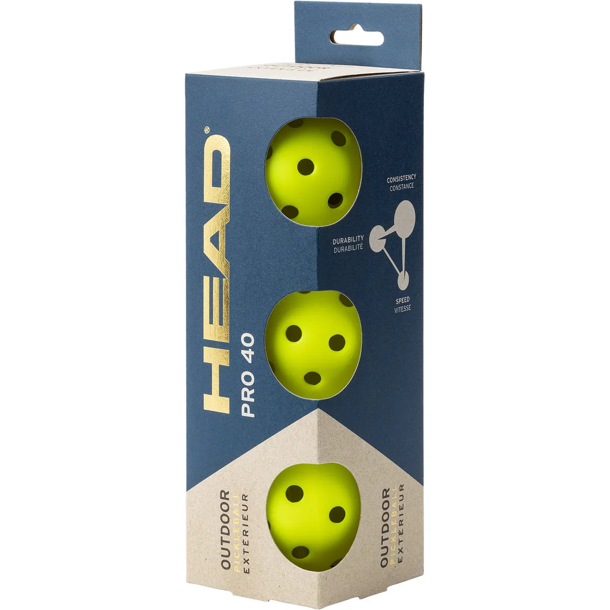 Pack van 3 Head Pro 40 Pickleballballen