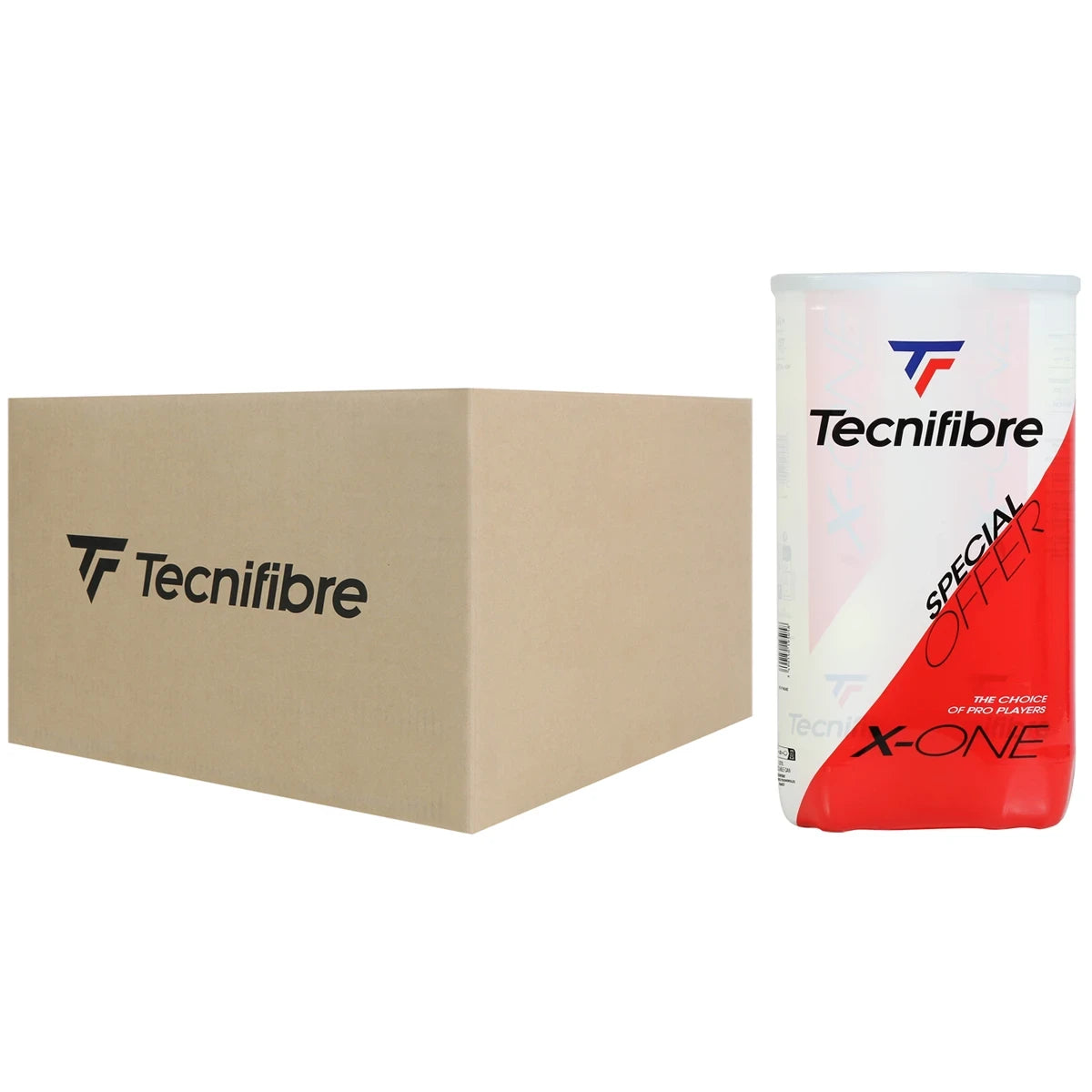 Doos met 18 bipacks van 4 Tecnifibre X-One ballen
