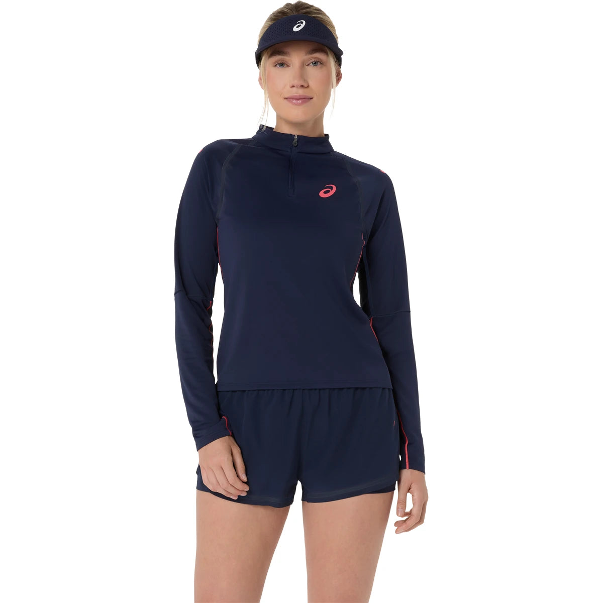 T-Shirt Asics Dames Parijs Lange Mouwen 1/2 Ritssluiting