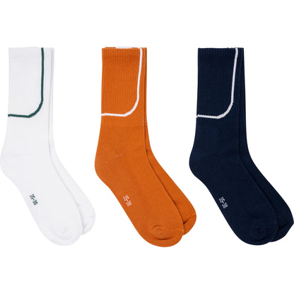 3 Paar Roland-Garros Sport Sokken