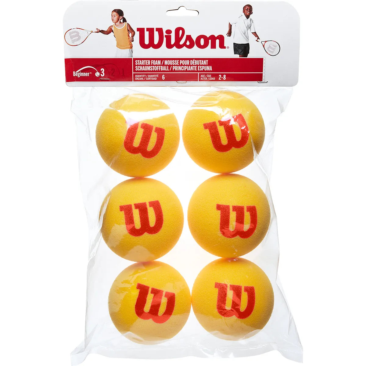 Zakje van 6 Wilson Starter Foam ballen