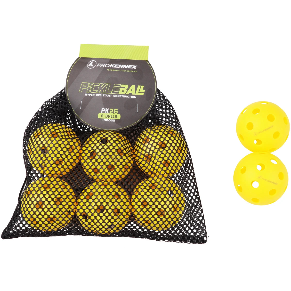 Set van 6 Pickleballballen Pro Kennex Indoor (26 Gaten)