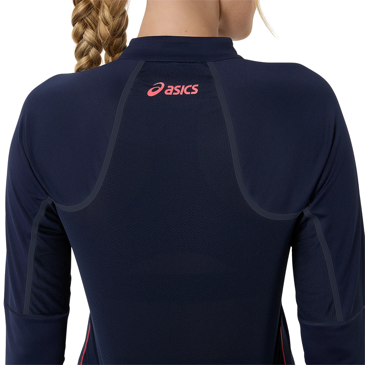 T-Shirt Asics Dames Parijs Lange Mouwen 1/2 Ritssluiting