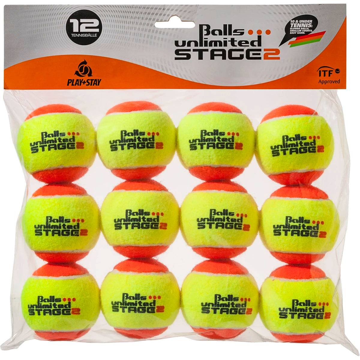 Zakje van 12 Stage 2 Unlimited Gele/Oranje Ballen