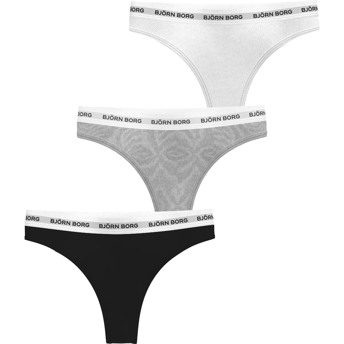 Pak 3 Bjorn Borg Dames Slips Logo Thong
