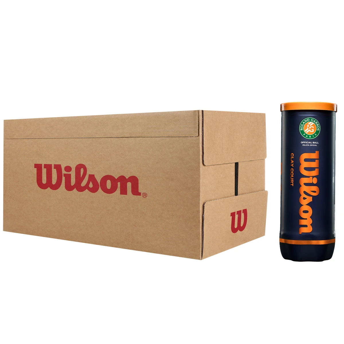 Doos met 24 Tubes van 3 Wilson Roland Garros Official Clay Ballen