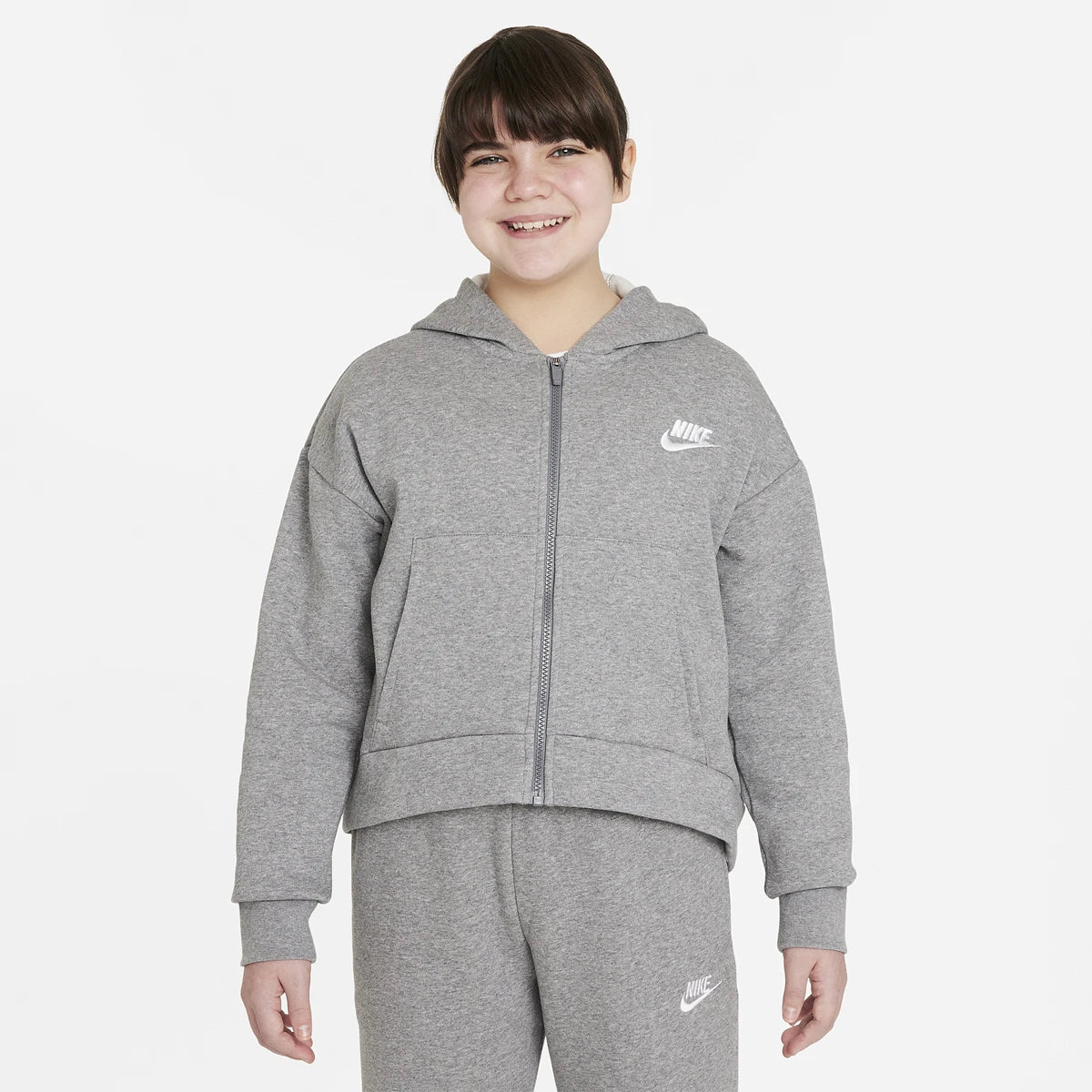 Sweater Nike Junior Meisje Sportswear Club Fleece Full Zip Met Capuchon