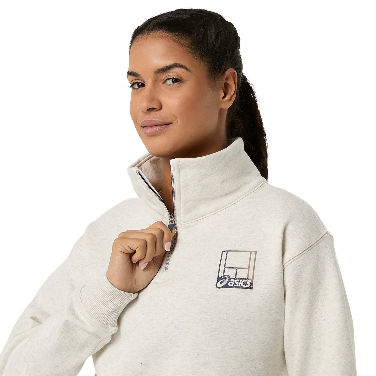 Sweater Asics Dames Kort Graphic 1/2 Ritssluiting