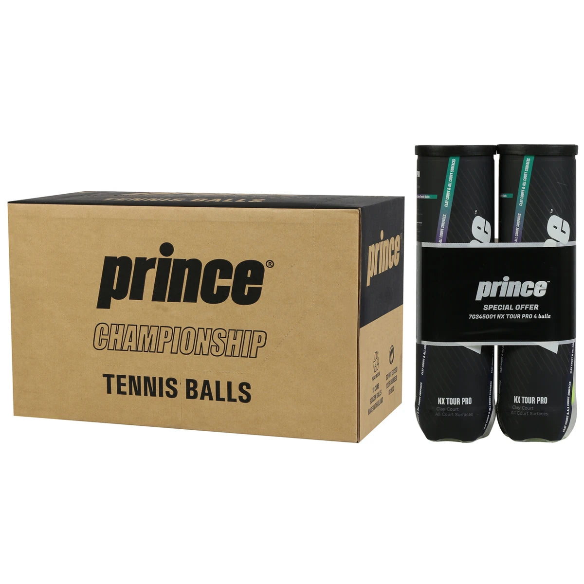 Doos van 9 Bipacks van 4 Prince NX Tour Ballen