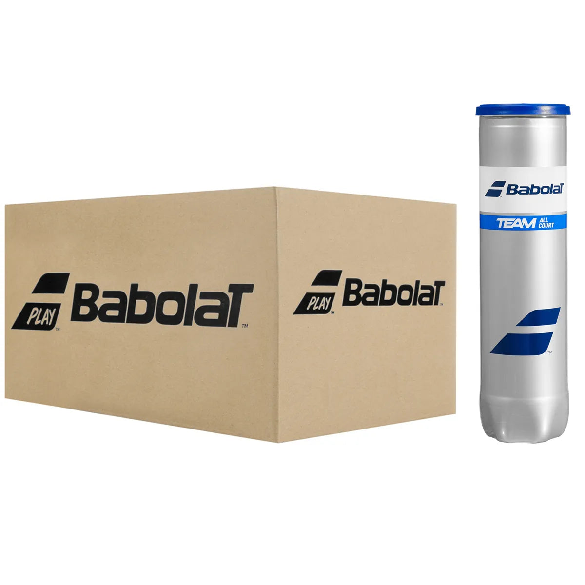Doos van 18 Tubes met 4 Babolat Team All Court ballen