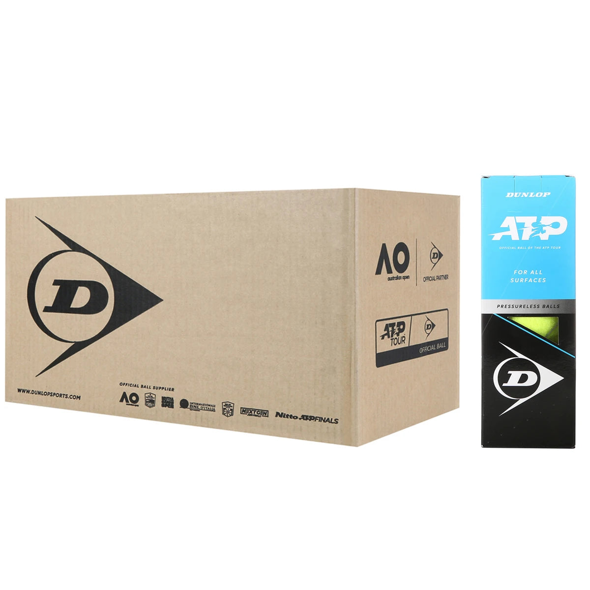 Doos van 24 Tubes met 3 Dunlop Atp Drukloze Ballen