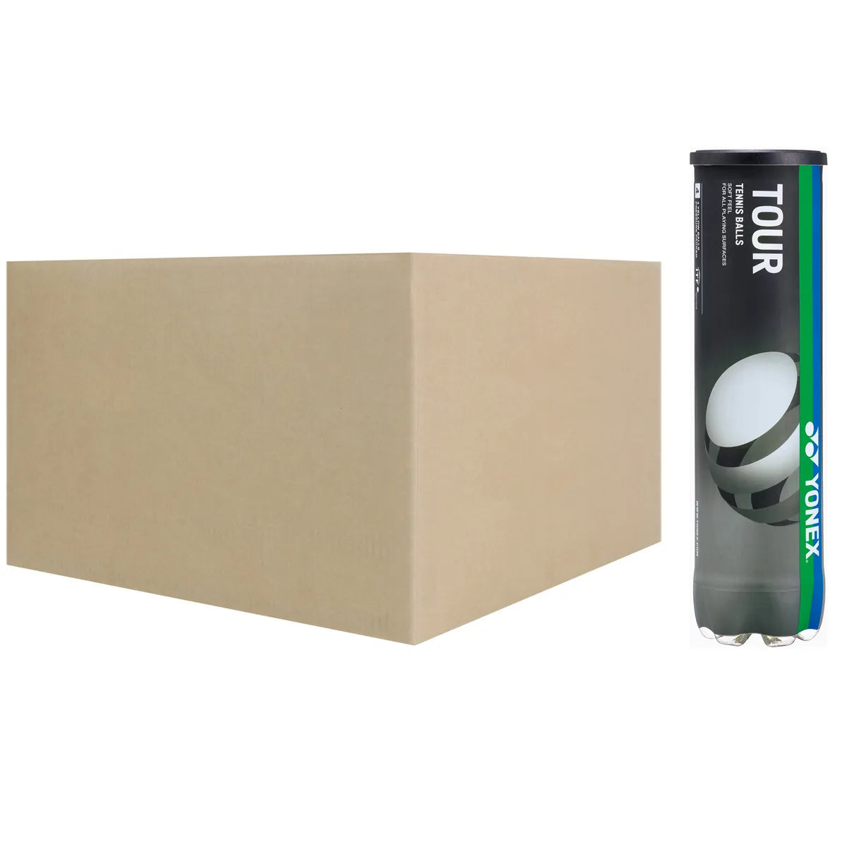 Doos van 18 Tubes met 4 Yonex Tournament Ballen