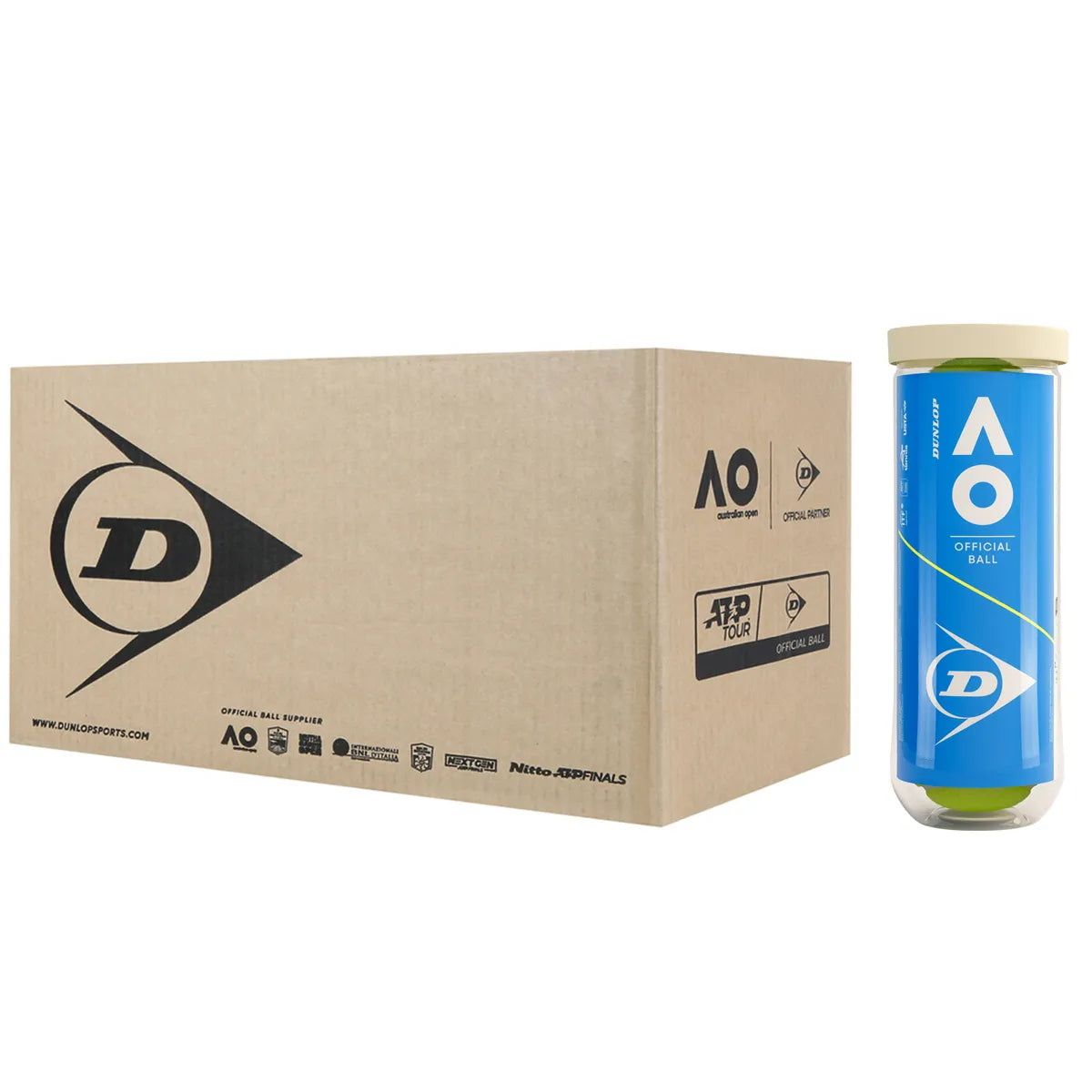 Doos met 24 tubes van 3 Dunlop Australian Open ballen