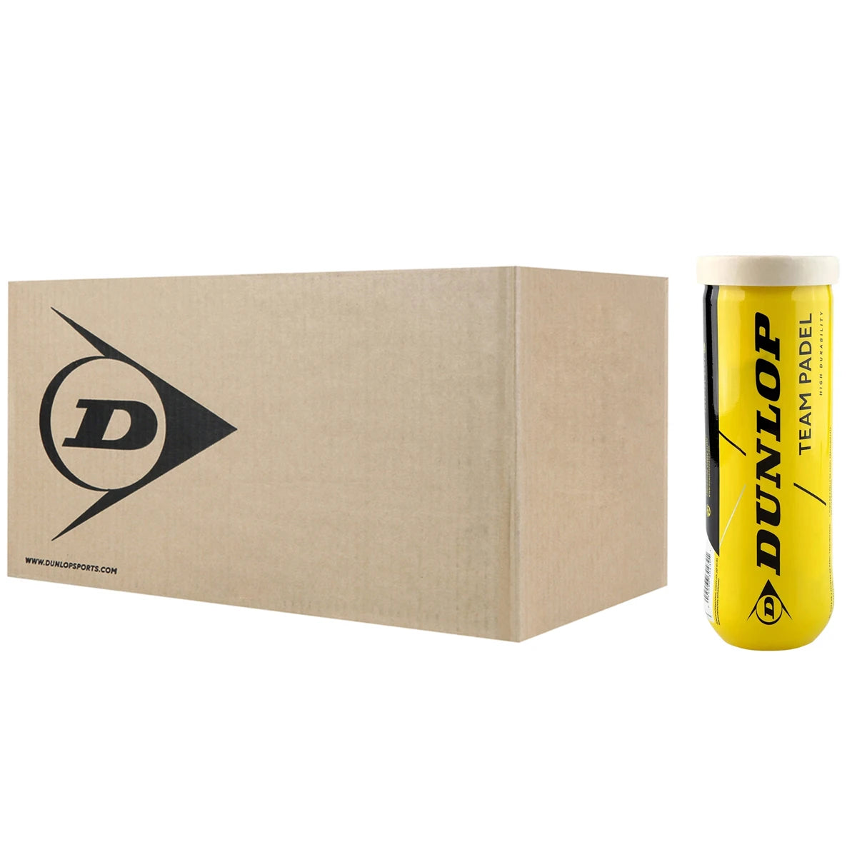Kartonnen doos met 24 tubes van 3 Dunlop Team Padelballen