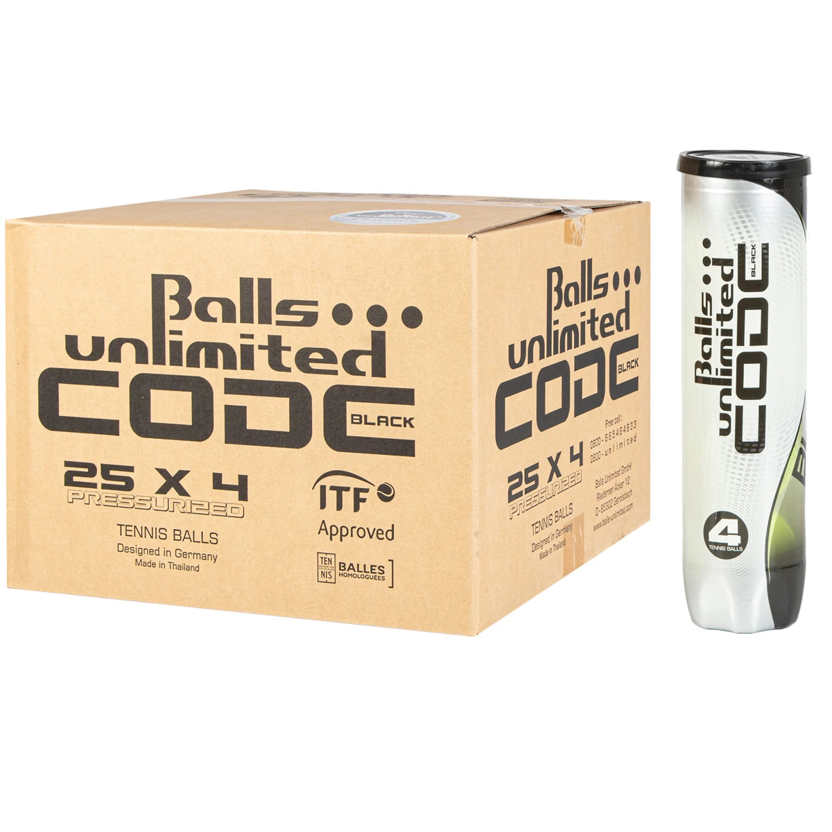 Doos met 25 Tubes van 4 Unlimited Code Black Ballen
