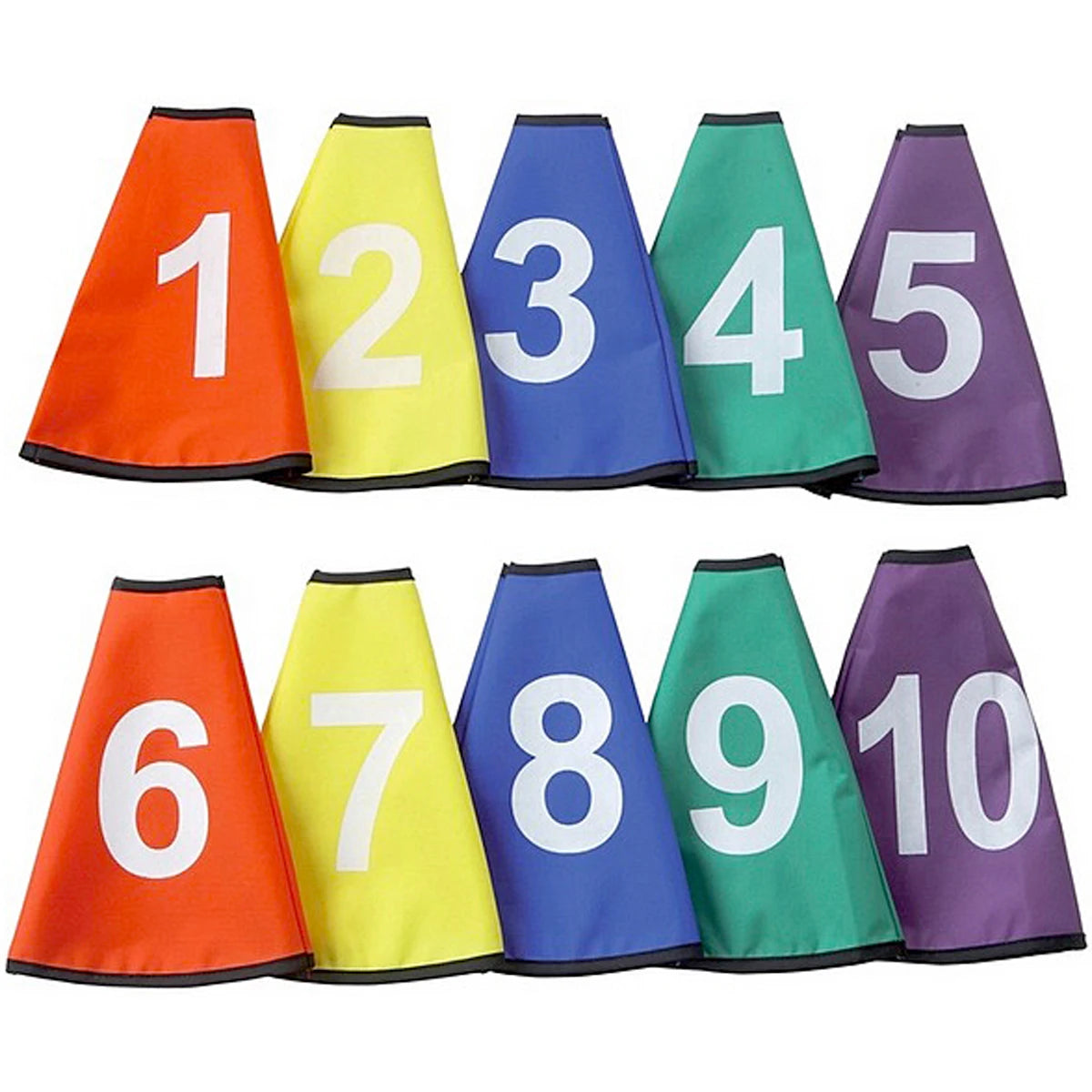Set van 10 Genummerde Kegelkragen van 1 tot 10