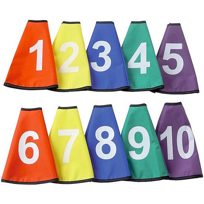 Set van 10 Genummerde Kegelkragen van 1 tot 10
